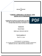 Credit Appraisal of Small and Medium Enterprises