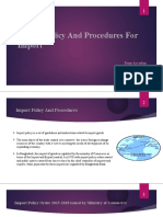 Import Policy and Procedures For Import