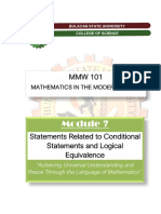 Final Module 7 Statements Related To Conditional Statements and Logical Equivalence