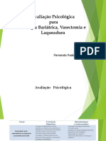 Avaliação Psicológica Bariátrica e Esterilização