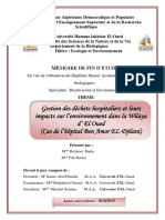 Gestion Des Déchets Hospitaliers Et Leurs Impacts Sur L'environnement Dans La Wilaya D' El Oued (Cas de L'hôpital