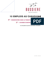 10 EMPLOIS AU CANADA - Descriptions de Postes