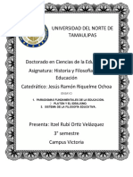 Ensayo Paradigmas en Educación, Platón y El Idealismo, El Sistema Filosófico