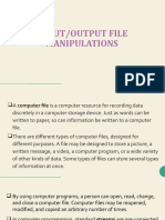 Input and Output Manipulations