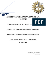 Principales Tipos de Mantenimiento