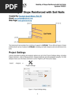 Stability of Slope Reinforced With Soil Nails: Project Settings