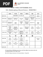 Timetable