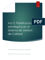 Actividad 2 Planificacion Estrategica en El Sistema de Gestion de Calidad