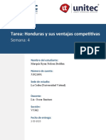 Tarea: Honduras y Sus Ventajas Competitivas: Semana: 4