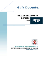 22miq - Guia Docente Organizacion y Direccion de Empresas - 2022 - 23