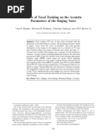 Effects of Vocal Training On The Acoustic