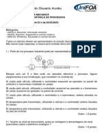 Prova Especial - Instrumentação e Controle de Processos.