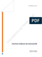 Borrador Documento de Politica Publica en Educacion