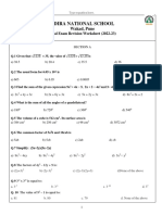 Grade 8 AE Revision Worksheet 2022-23