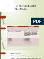 Lesson 3 Micro and Macro Linguistics