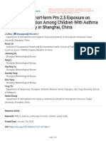 The Effects of Short-Term PM 25 Exposure On Pulmon