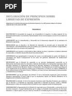 CIDH - Declaración Principios Libertad Expresión