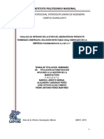 Análisis de Retraso en La Etapa de Liberación de Producto Terminado Omeprazon Solución Inyectable 40 MG Fabricado en La e - 1