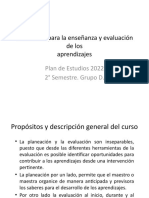 Presentación para La Enseñanza y Evaluación de Los Aprendizajes Plan 2022.