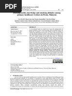 Smoking Habits, Knowledge and Smoking Attitudes Among Primary Healthcare Workers in Perak, Malaysia