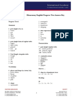 Elementary English Progress Test 6 - Answer Key