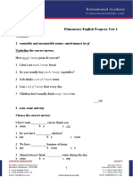 Elementary English Progress Test 4