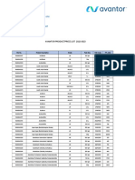 Avantor Product Price List 2022