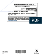 International Gcse Physics Equation Sheet 2023