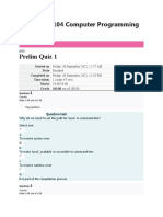 ITE6104 Computer Programming 2 PRELIM TO FINAL QUIZ