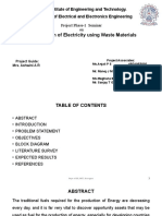 Eneration of Electricity Using Waste Materials