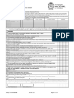 Formulario de Declaración de Salud UNIVERSIDAD NACIONAL