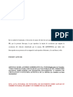 Acta Notarial de Fotocopia de Tarjeta de Circulacion Vehiculo