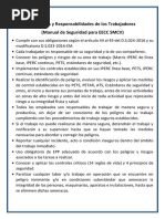 Funciones y Responsabilidades de Los Trabajadores