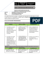 Informe Del Plan de Salud Escolar