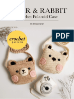 Crochet Polaroid Case: Bear & Rabbit