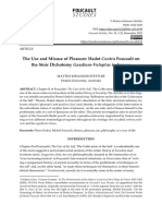 The Use and Misuse of Pleasure: Hadot ContraFoucault On The Stoic Dichotomy Gaudium-Voluptasin Seneca