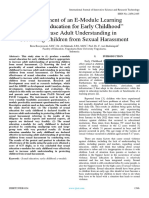 Development of An E-Module Learning "Sexual Education For Early Childhood" To Increase Adult Understanding in Protecting Children From Sexual Harassment