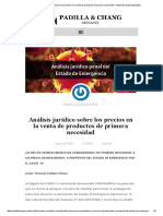 Análisis Jurídico Sobre Los Precios en La Venta de Productos de Primera Necesidad - Padilla & Chang Abogados