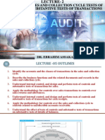 Lecture 2 Audit of The Sales and Collection Cycle Tests of Controls