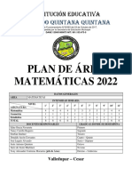 Plan de Área Matemáticas 2022