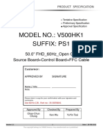 MODEL NO.: V500HK1 Suffix: Ps1: 50.0" FHD - 60Hz - Open Cell Source Board+Control Board+FFC Cable