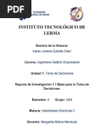 1.1 Bases para La Toma de Decisiones REPORTE de INVESTIGACION