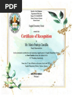 Certificate of Recognition For Heir As Guest Speaker