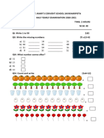 Nursery Class Maths (Written) Half Yearly Question Paper PDF