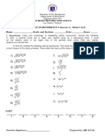 Quarter 2 Assessment MATH 9 WEEK 5&6