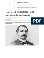 Primeira Republica Um Periodo de Reformas