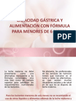 Capacidad Gástrica y Alimentación Con Fórmula para Menores de 6 Meses.