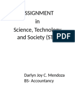 Assignment in Science, Technology and Society (STS) : Darlyn Joy C. Mendoza BS-Accountancy