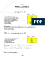 Moteur Asynchrone: Q1-Relevé de La Plaque Signalétique MAS