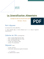 La Diversification Alimentaire